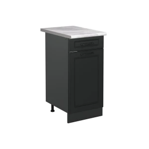 Küchenunterschrank R-Line Anthrazit Landhaus/Anthrazit 40 cm Arbeitsplatte Marmor Vicco