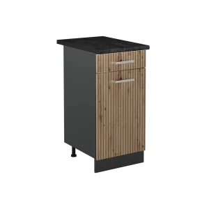 Küchenunterschrank R-Line Artisan-Eiche/Anthrazit 40 cm Arbeitsplatte Anthrazit Vicco