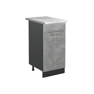 Küchenunterschrank R-Line Beton/Anthrazit 40 cm Arbeitsplatte Marmor Vicco