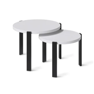 Coffee table set Norin White/Black 60 x 60 cm Vicco