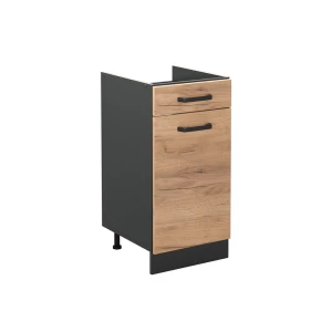 Küchenunterschrank R-Line Goldkraft Eiche/Anthrazit 40 cm ohne Arbeitsplatte Vicco