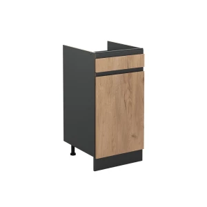 Kitchen base cabinet R-Line Goldkraft oak/Anthracite 40 cm without worktop Vicco