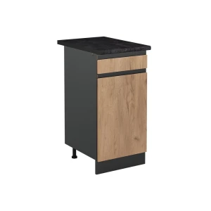 Kitchen base cabinet R-Line Goldkraft oak/Anthracite 40 cm anthracite worktop Vicco