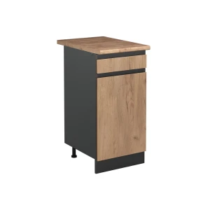 Küchenunterschrank R-Line Goldkraft Eiche/Anthrazit 40 cm Arbeitsplatte Goldkraft Eiche Vicco