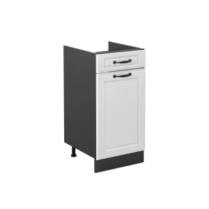 Küchenunterschrank R-Line Weiß Landhaus/Anthrazit 40 cm ohne Arbeitsplatte Vicco