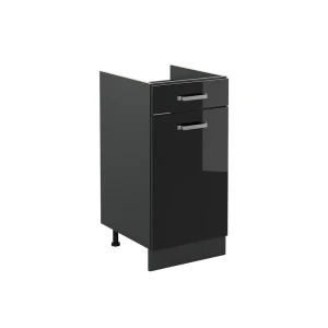 Mobiletto base cucina R-Line Nero lucido/Antracite 40 cm senza piano di lavoro Vicco