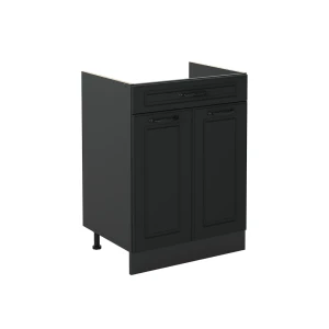 Mobiletto base cucina R-Line Antracite country/Antracite 60 cm con cassetto senza piano di lavoro Vicco