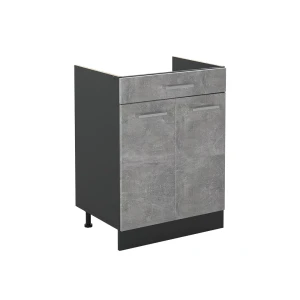 Mobiletto base cucina R-Line Calcestruzzo/Antracite 60 cm con cassetto senza piano di lavoro Vicco