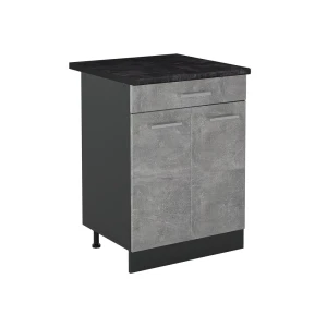 Mobiletto base cucina R-Line Calcestruzzo/Antracite 60 cm con cassetto piano di lavoro Antracite Vicco