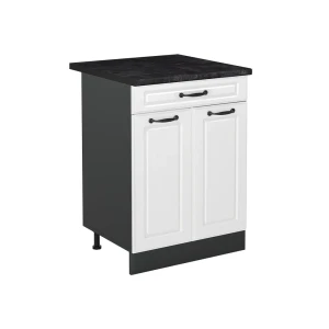 Mobiletto base cucina R-Line Bianco country/Antracite 60 cm con cassetto piano di lavoro Antracite Vicco