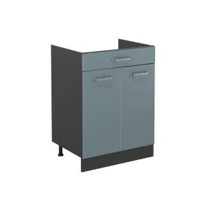 Mobiletto base cucina R-Line Grigio-blu/Antracite 60 cm con cassetto senza piano di lavoro Vicco
