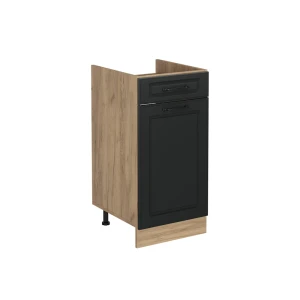 Küchenunterschrank R-Line Anthrazit Landhaus/Goldkraft Eiche 40 cm ohne Arbeitsplatte Vicco