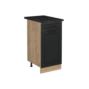 Küchenunterschrank R-Line Anthrazit Landhaus/Goldkraft Eiche 40 cm Arbeitsplatte Anthrazit Vicco