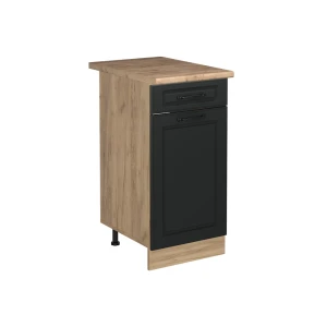 Küchenunterschrank R-Line Anthrazit Landhaus/Goldkraft Eiche 40 cm Arbeitsplatte Goldkraft Eiche Vicco