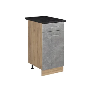 Küchenunterschrank R-Line Beton/Goldkraft Eiche 40 cm Arbeitsplatte Anthrazit Vicco