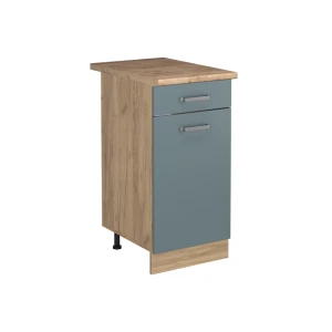 Keukenonderkast R-Line Blauw-grijs/Goudkleurig Eiken 40 cm goudkleurig eiken werkblad Vicco