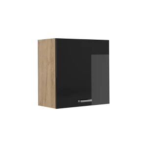 Szafka ścienna R-Line Czarny połysk/Dąb goldkraft 60 cm z 1 drzwiami Vicco