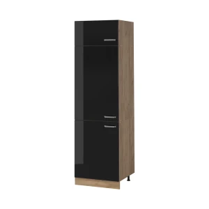 Mobile cucina dispensa R-Line Nero lucido/Rovere dorato 60 cm Vicco