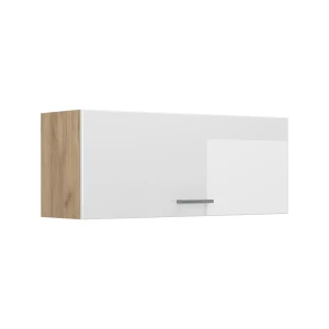 Hangkast R-Line Wit Hoogglans/Goudkleurig Eiken 100 cm Plat Vicco
