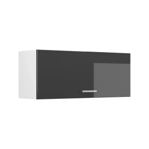Pensile da cucina R-Line Antracite lucido/Bianco 100 cm Piatto Vicco