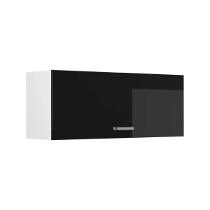 Pensile da cucina R-Line Nero lucido/Bianco 100 cm Piatto Vicco