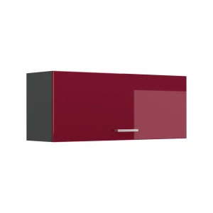 Wall cabinet R-Line Red high gloss/Anthracite 100 cm Flat Vicco