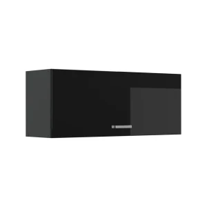 Pensile da cucina R-Line Nero lucido/Antracite 100 cm Piatto Vicco