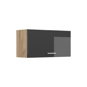 Hangkast R-Line Antraciet Hoogglans/Goudkleurig Eiken 80 cm Plat Vicco