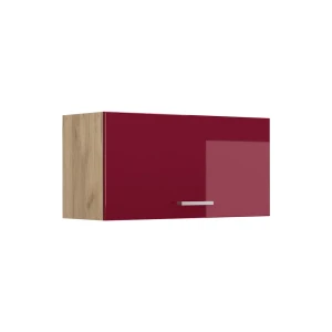 Hangkast R-Line Rode hoogglans/Goudkleurig Eiken 80 cm Plat Vicco