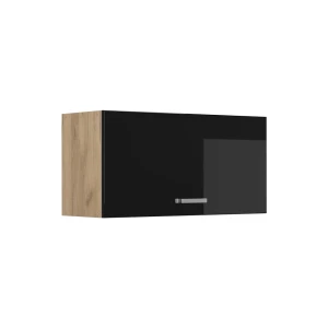 Hangkast R-Line Zwart hoogglans/Goudkleurig Eiken 80 cm Plat Vicco
