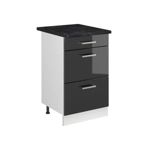 Keukenonderkast R-Line Antraciet Hoogglans/Wit 50 cm antraciet werkblad Vicco