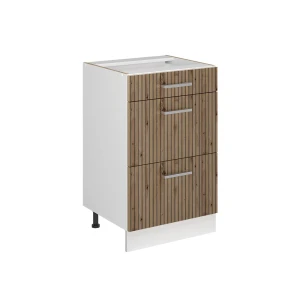 Keukenonderkast R-Line Artisanaal eiken/Wit 50 cm zonder werkblad Vicco