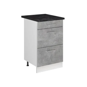 Keukenonderkast R-Line Beton/Wit 50 cm antraciet werkblad Vicco