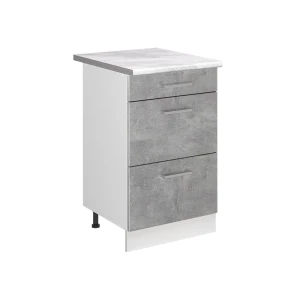 Szafka dolna do kuchni R-Line Beton/Biały 50 cm blat roboczy Marmur Vicco