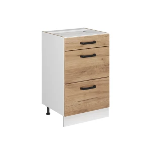 Keukenonderkast R-Line Goudkleurig Eiken/Wit 50 cm zonder werkblad Vicco