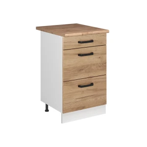 Keukenonderkast R-Line Goudkleurig Eiken/Wit 50 cm goudkleurig eiken werkblad Vicco