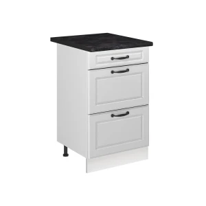 Keukenonderkast R-Line Wit landelijk/Wit 50 cm antraciet werkblad Vicco