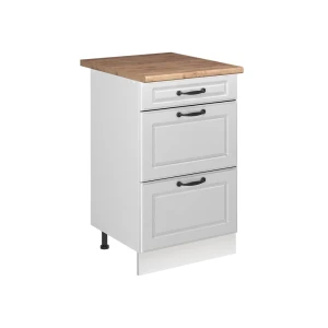 Szafka dolna do kuchni R-Line Biały rustykalny/Biały 50 cm blat roboczy Dąb Goldkraft Vicco