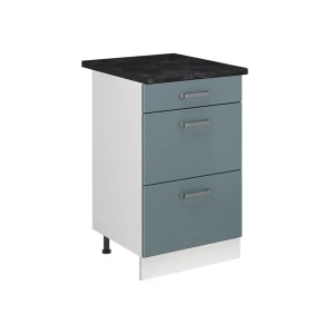 Keukenonderkast R-Line Blauw-grijs/Wit 50 cm antraciet werkblad Vicco