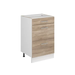 Keukenonderkast R-Line Sonoma/Wit 50 cm zonder werkblad Vicco
