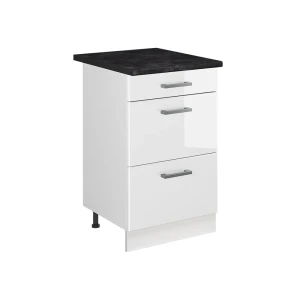 Keukenonderkast R-Line Wit Hoogglans/Wit 50 cm antraciet werkblad Vicco