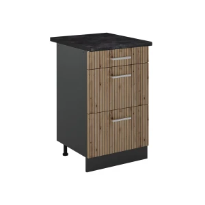 Keukenonderkast R-Line Artisanaal eiken/Antraciet 50 cm antraciet werkblad Vicco