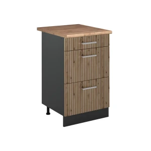 Keukenonderkast R-Line Artisanaal eiken/Antraciet 50 cm goudkleurig eiken werkblad Vicco