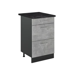 Keukenonderkast R-Line Beton/Antraciet 50 cm antraciet werkblad Vicco