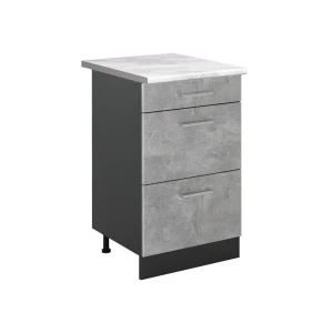 Keukenonderkast R-Line Beton/Antraciet 50 cm marmer werkblad Vicco