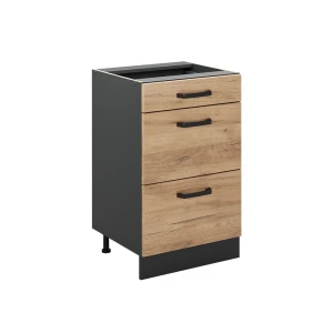 Keukenonderkast R-Line Goudkleurig Eiken/Antraciet 50 cm zonder werkblad Vicco