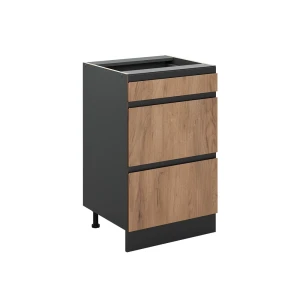 Keukenonderkast R-Line Goudkleurig Eiken/Antraciet 50 cm zonder werkblad Vicco