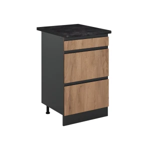 Keukenonderkast R-Line Goudkleurig Eiken/Antraciet 50 cm antraciet werkblad Vicco