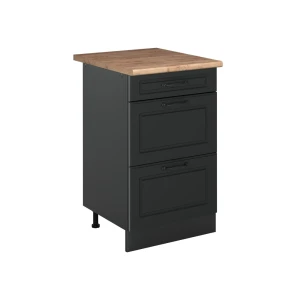 Keukenonderkast R-Line Antraciet landelijk/Antraciet 50 cm goudkleurig eiken werkblad Vicco
