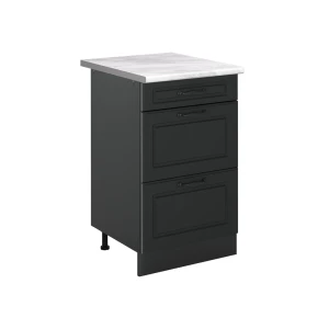 Keukenonderkast R-Line Antraciet landelijk/Antraciet 50 cm marmer werkblad Vicco